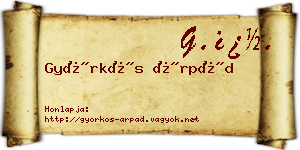 Györkös Árpád névjegykártya