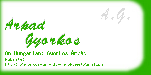 arpad gyorkos business card